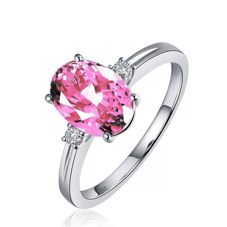 Copper Emerald Blue Ruby Adjustable Tourmaline Female Personality Fashion Open Ring