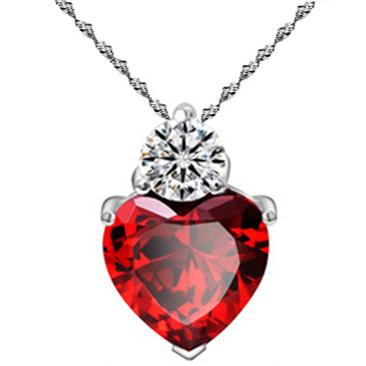 Women's Accessories Heart-shaped Fashion Zircon Jewelry Necklaces