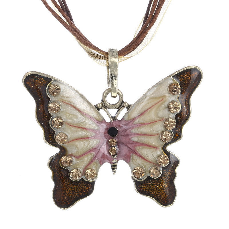 Vintage Ethnic Style Butterfly Alloy Ornament Necklaces