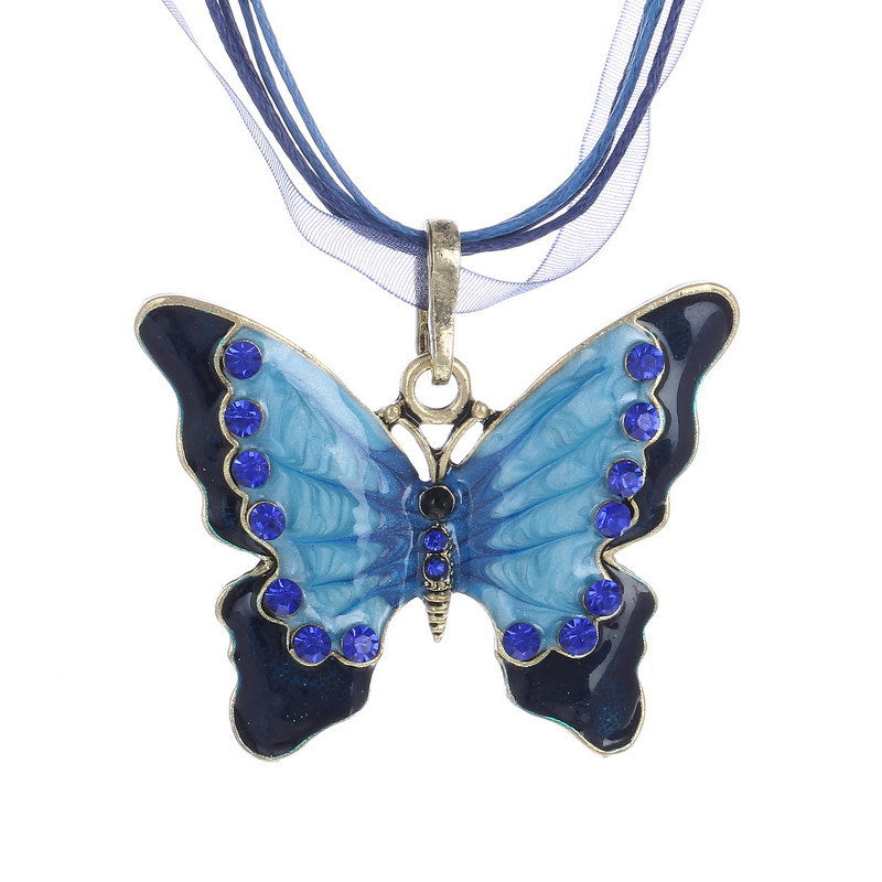 Vintage Ethnic Style Butterfly Alloy Ornament Necklaces