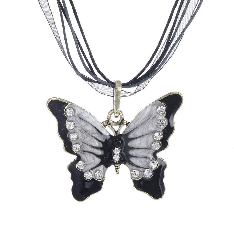 Vintage Ethnic Style Butterfly Alloy Ornament Necklaces