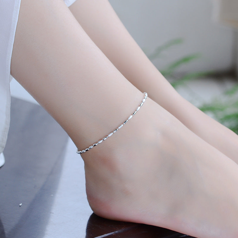 Olive Grain Small Beads Sier Korean Lanyard Bracelet