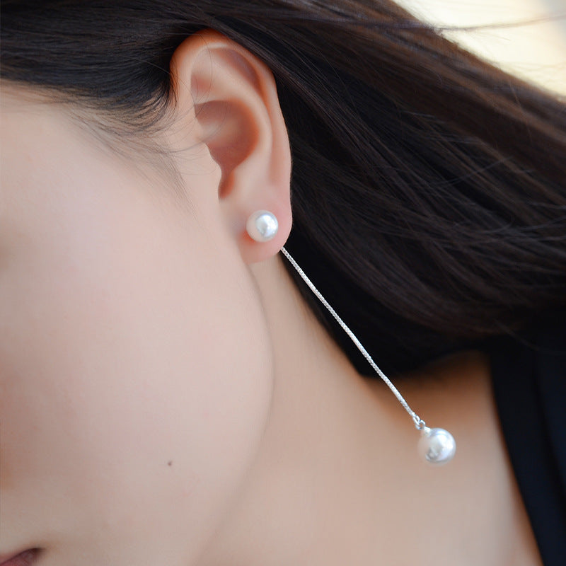 Pearl Tassel Sier Long For Ladies Pendants