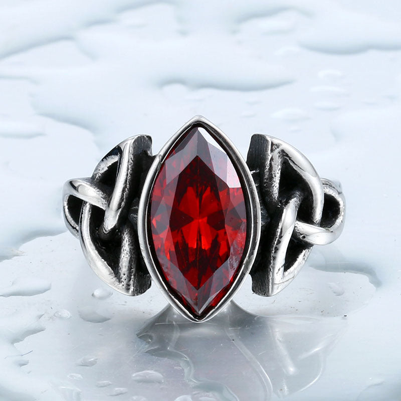 Men's Steel Celtic Knot Retro Titanium Inlaid Rings