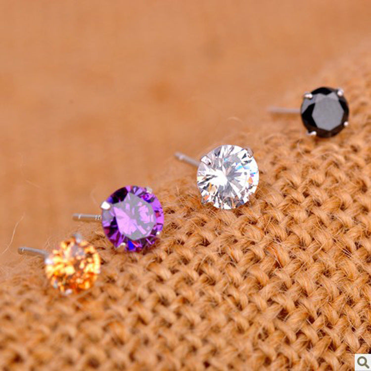 Sterling Sier Ear Fashion Rhinestone Stall Stud Earrings