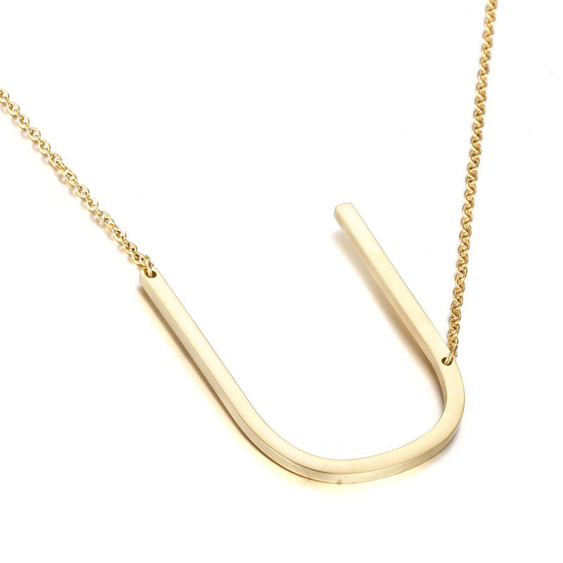 Women's Letters Clavicle For Fashion Titanium Steel Necklaces