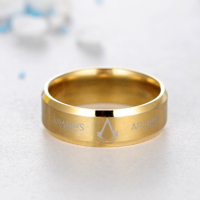 Men's Anime Game Derivative Assassin Diamond Creed Rings