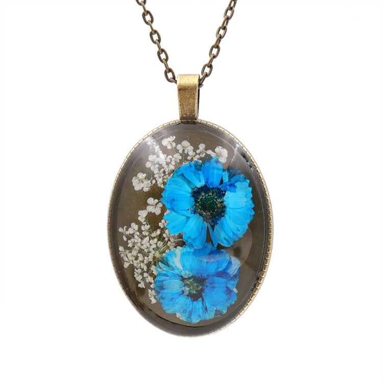 Sweater Chain Preserved Fresh Flower Plant Necklaces