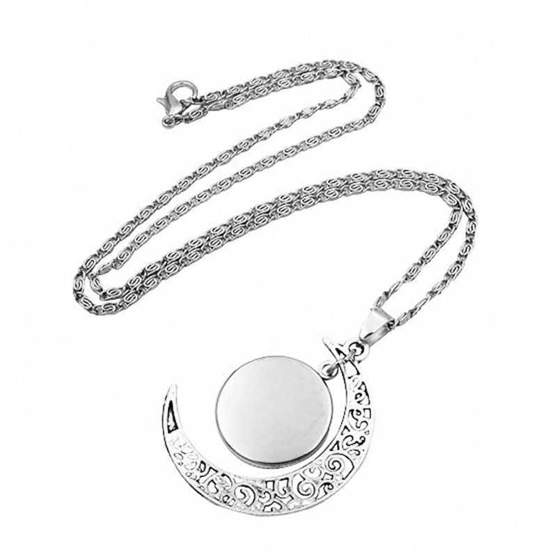 Women's Gem Cabochon Accessories Sier Moon Clavicle Necklaces