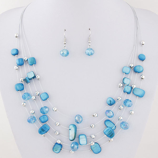 Women's Ornament Bohemian National Style Crystal Turquoise Necklaces