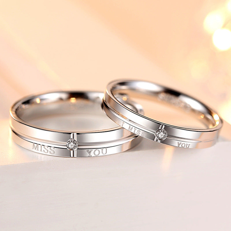 Sterling Sier Inner Arc Diamond Personality Rings