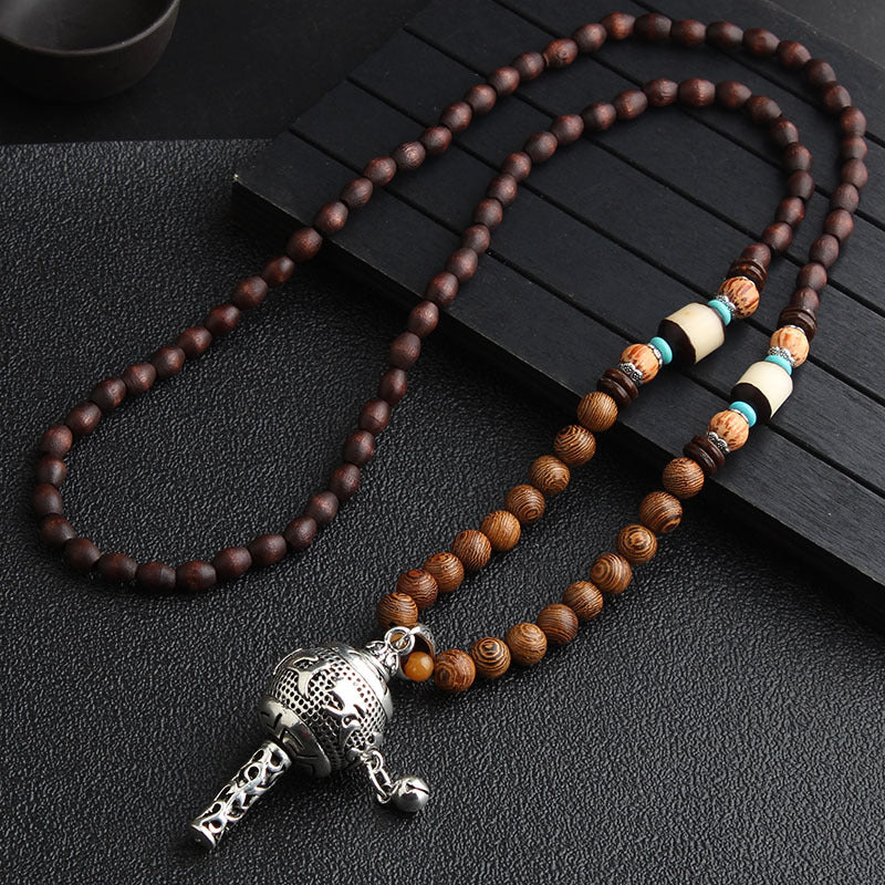 Women's Ethnic Sweater Chain Wooden Bead Long Necklaces