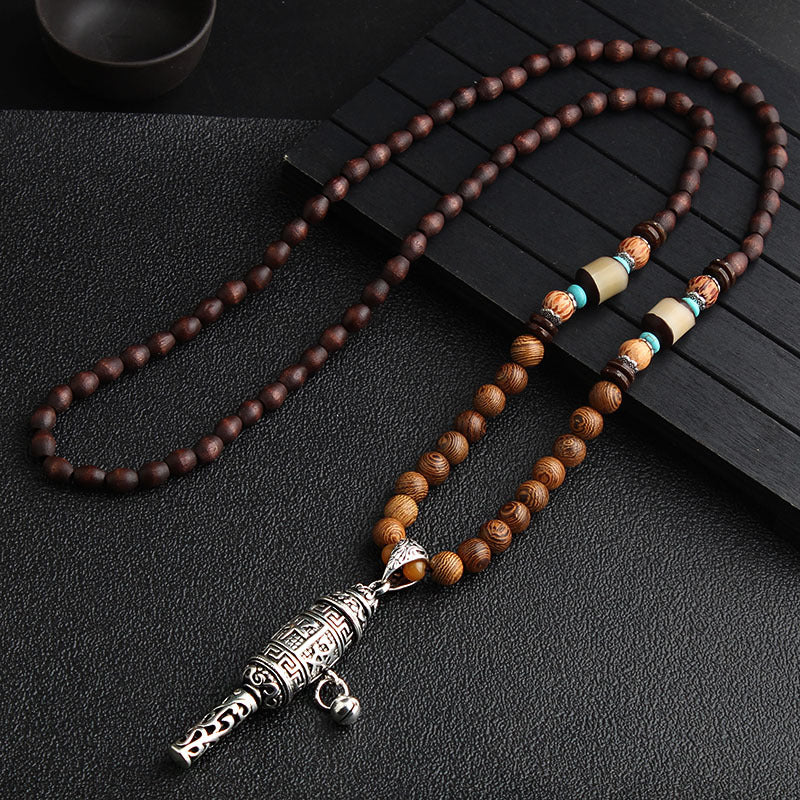 Women's Ethnic Sweater Chain Wooden Bead Long Necklaces