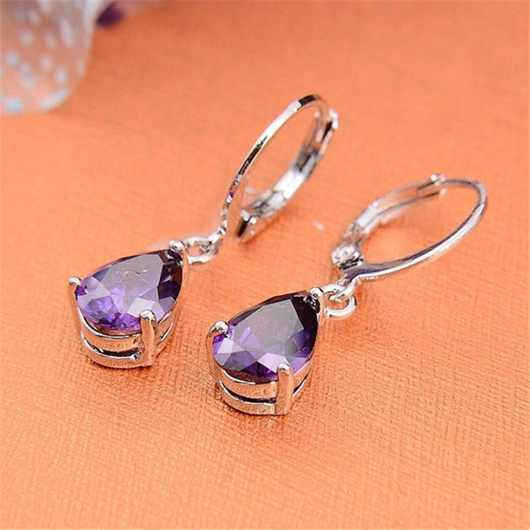 Women's Ear Inlaid Pink Zircon For Earrings