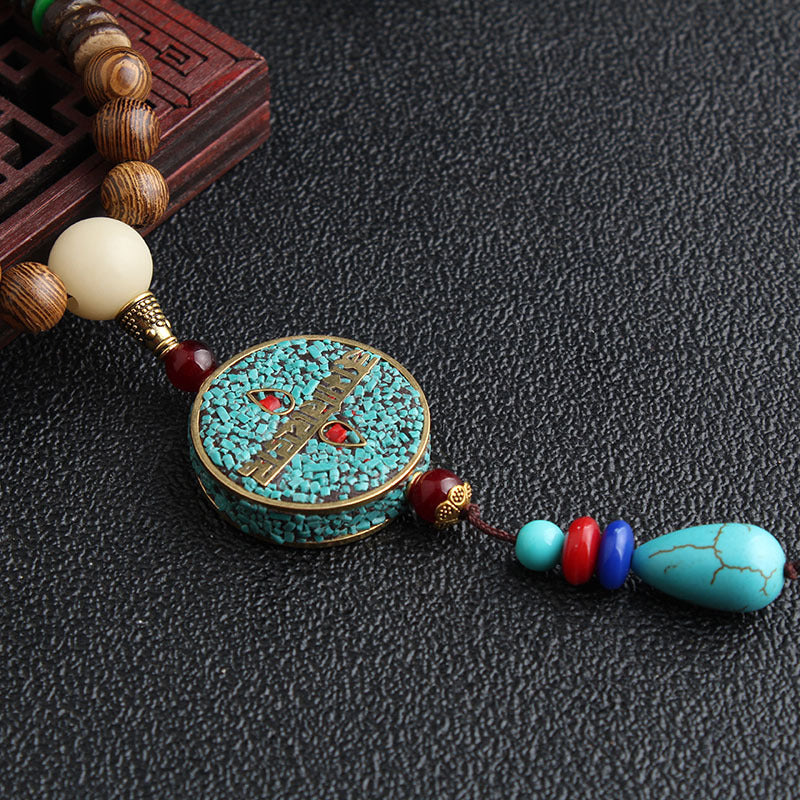 Women's Ethnic Sweater Chain Wooden Bead Long Necklaces