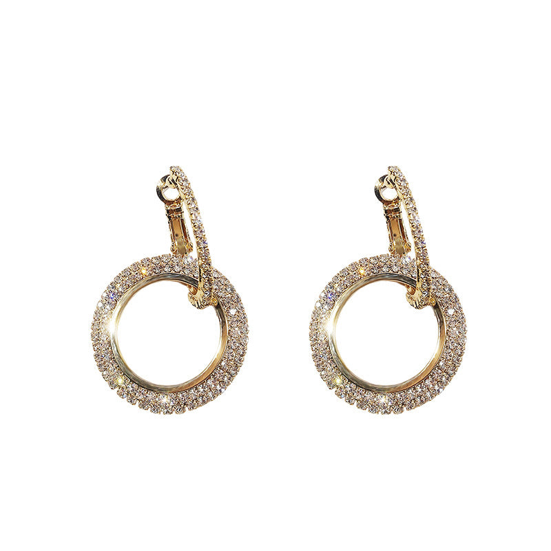 Women's Sier Needle Korean Style Fashion Diamond Earrings