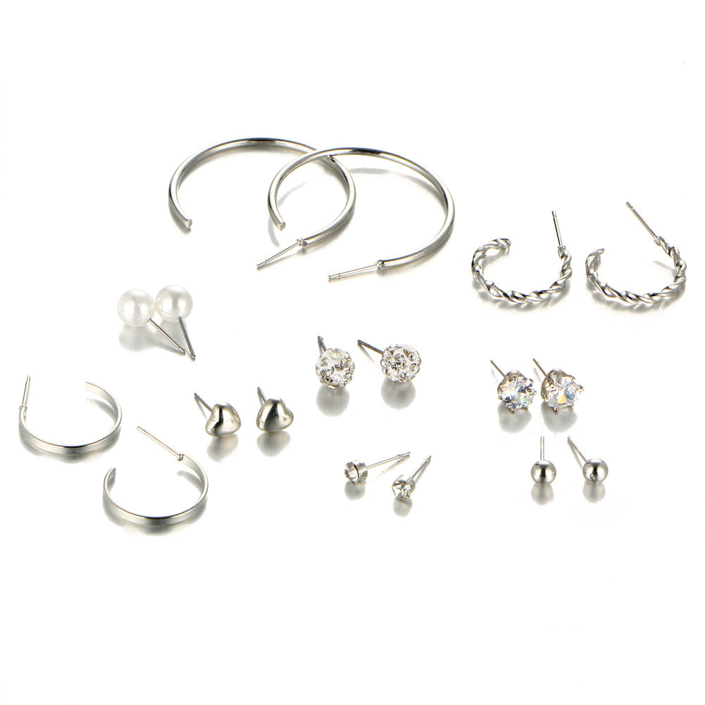 Women's Rock Exaggerated Metal Ear Set Earings Rings
