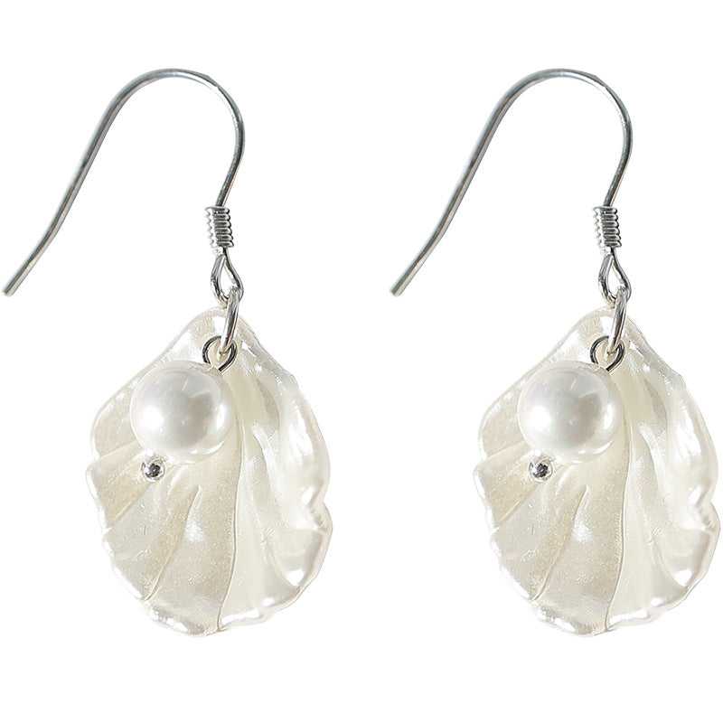 Shell Pearl Simple Temperament Complex Ear Ancient Super Fairy Petal Rings