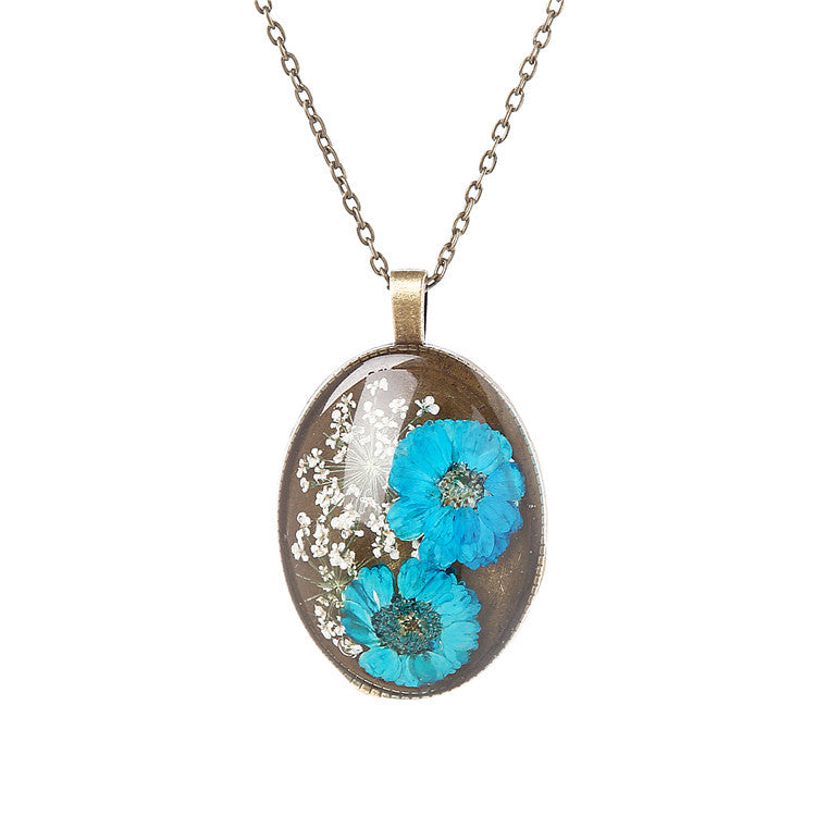 Sweater Chain Preserved Fresh Flower Plant Necklaces