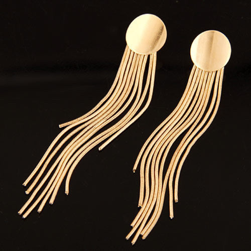 Metal Simple Tassel Round Temperament Eardrops Earrings