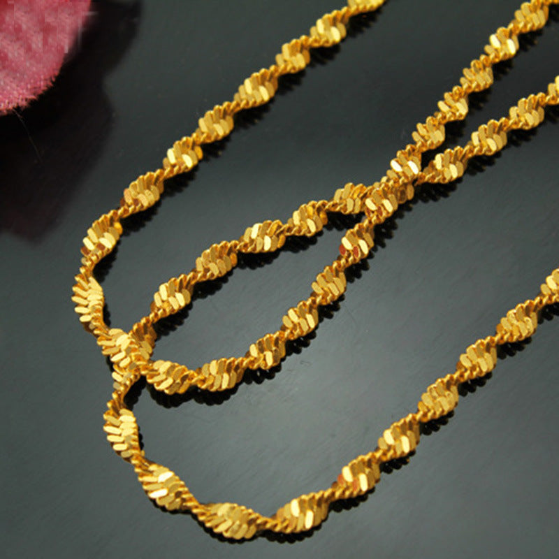 Thin Water Wave Chain Twist Ladies Necklace