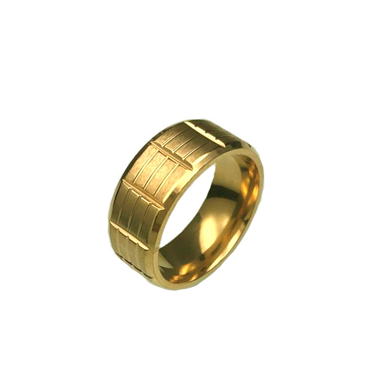 Men's Accessories Stainless Steel Electroplated Gold Sand Rings