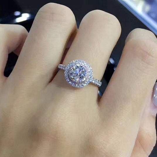 Round Eight Hearts Arrows Engagement Pink Diamond Rose Gold Color Rings