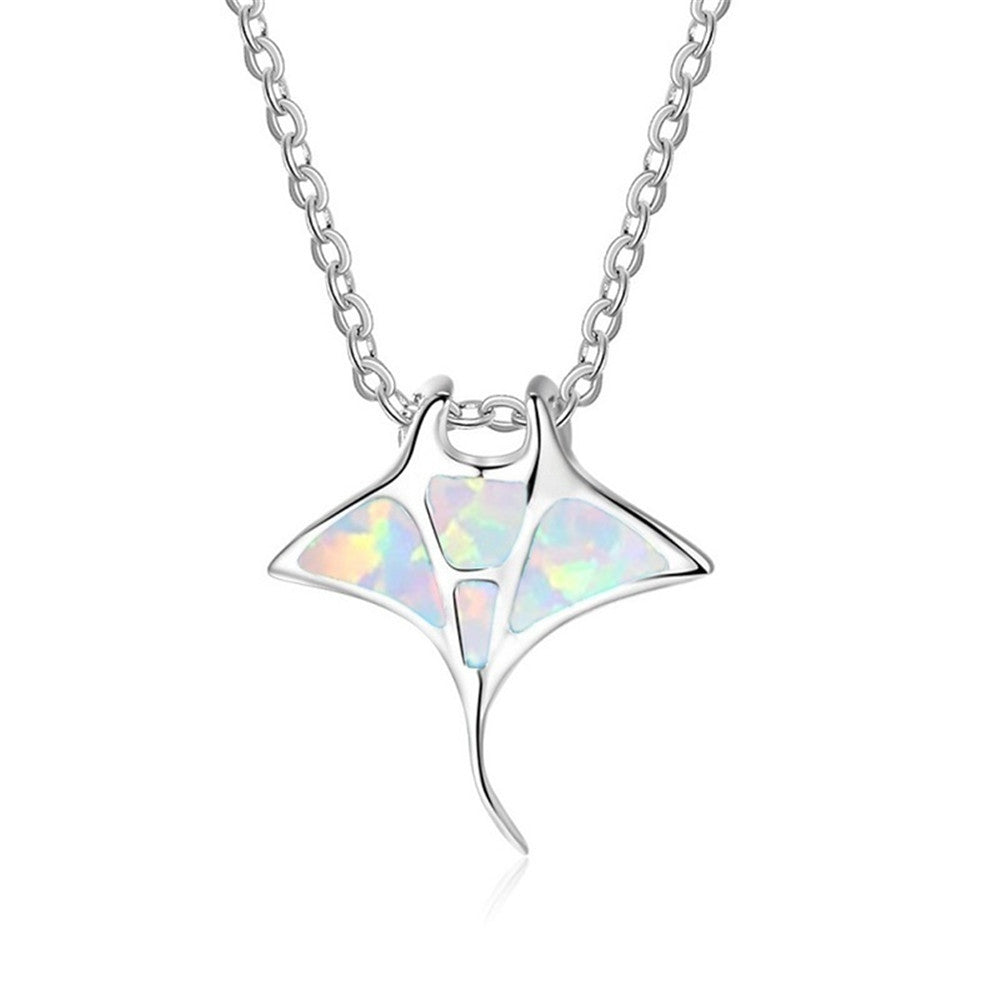 Ocean Series Artificial Opal Whale Personalized Necklaces