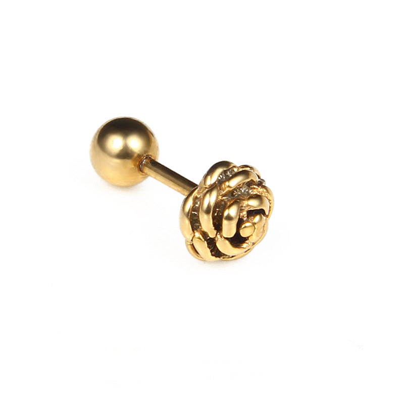 Ornament Titanium Steel Screw Rose Small Earrings