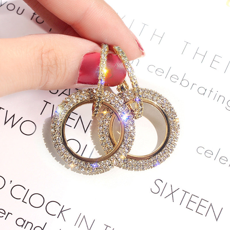Women's Sier Needle Korean Style Fashion Diamond Earrings