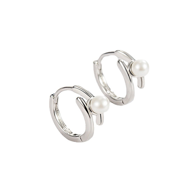 Women's Simple Elegant Pearl Double Line Clip Series Rings