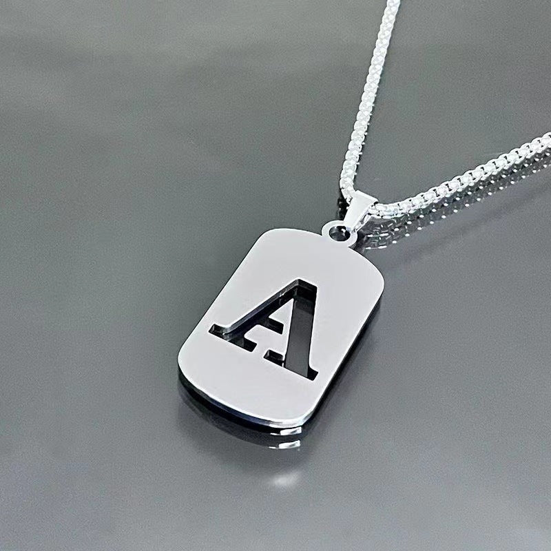English Letter Titanium Steel Male Female Couple Clothing Necklaces