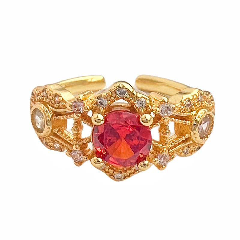 Women's Gold Irregular Hollow Opening High-grade Light Rings
