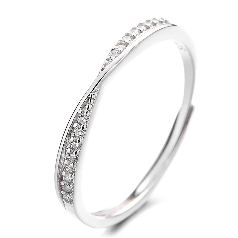 Sterling Sier Cross Female Style Simple Cold Rings