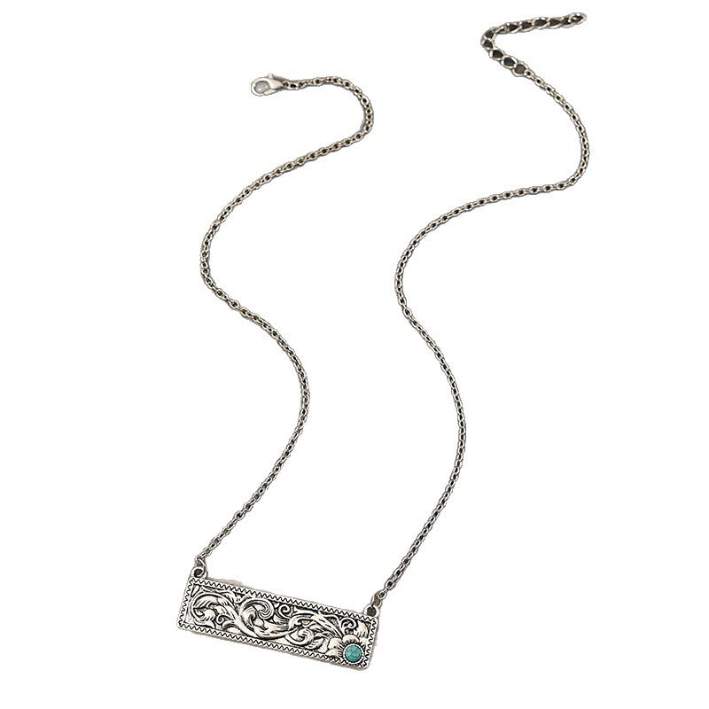 Fashion Vintage Square Turquoise Boho Clavicle Necklaces