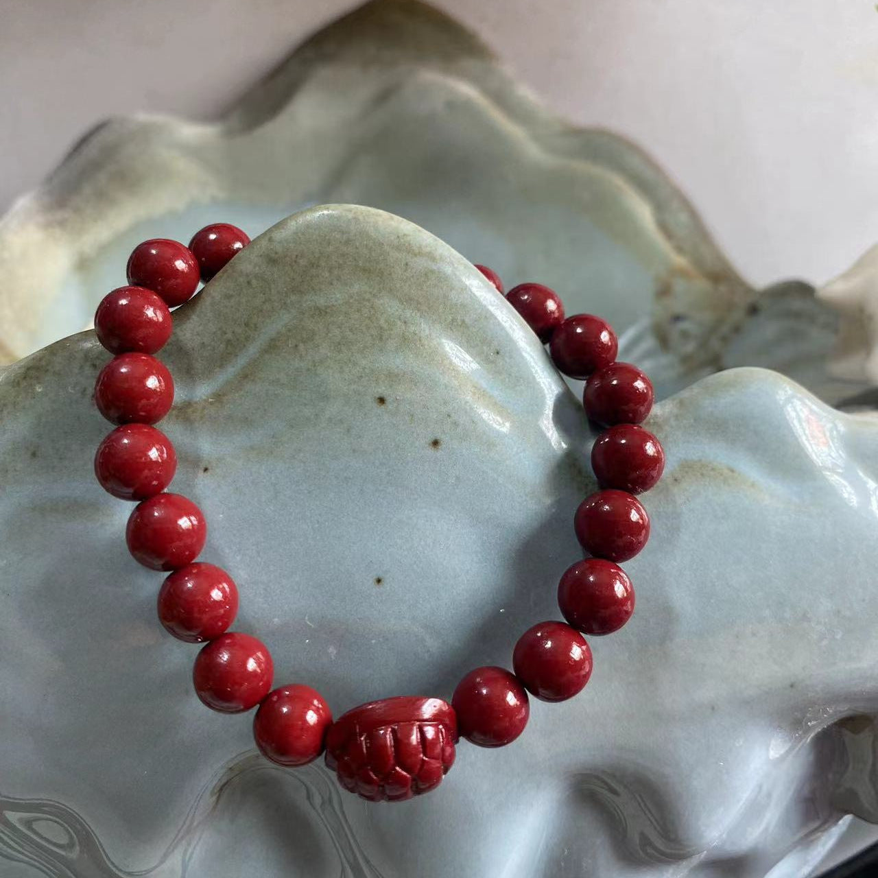 Binding Imitation Cinnabar National Style Grain Bracelet