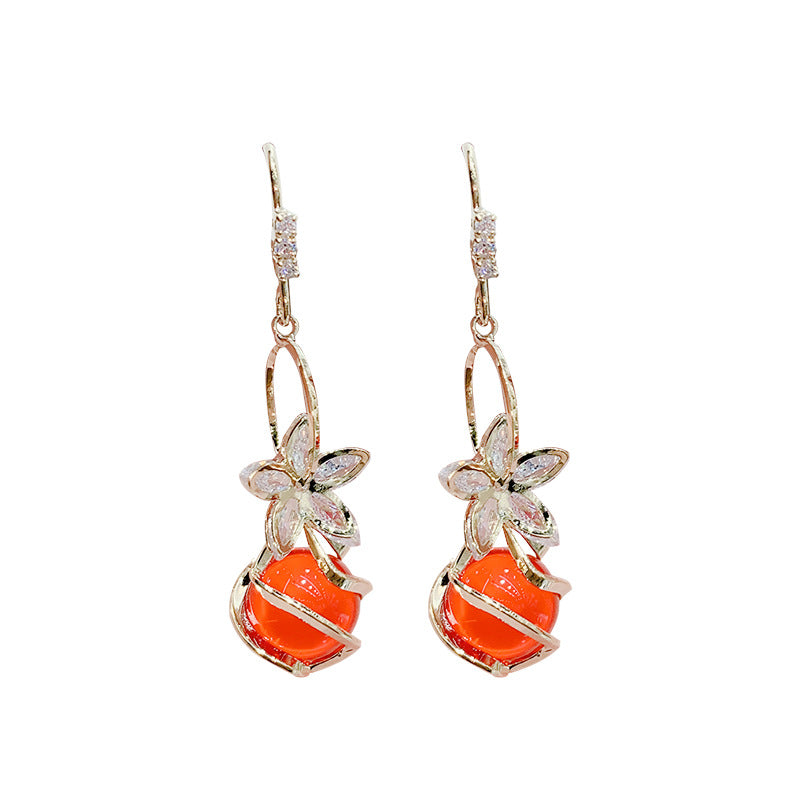 Five Petal Flower Opal Personalized Fashionable Eardrops Earrings