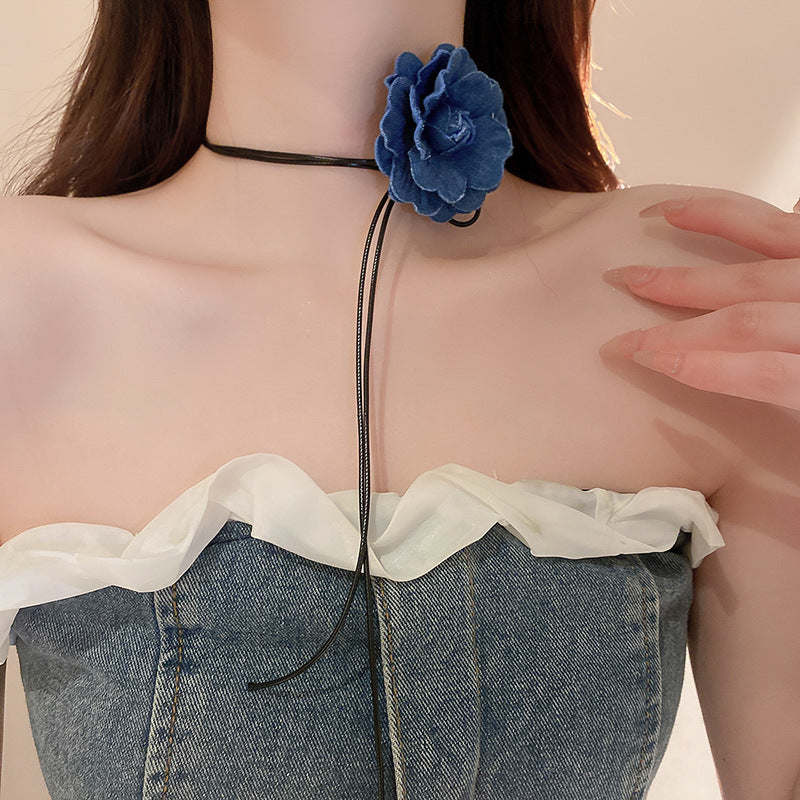 Net Yarn Flowers Ribbon Heart Fashion Necklaces