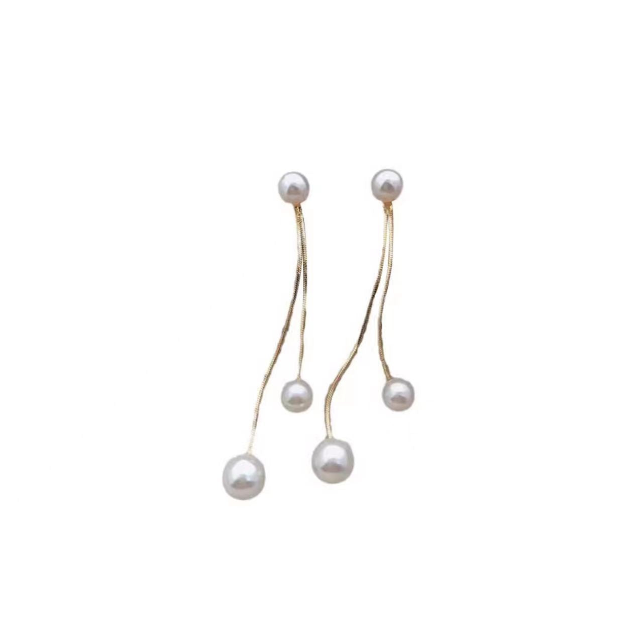 Pearls Long Fringe Ear Light Luxury High-grade Minority Earrings
