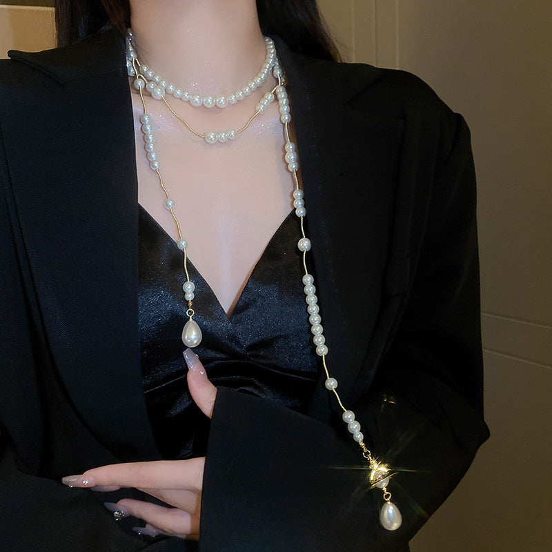 Women's Diamond Artificial Pearl Vintage Court Style Necklaces