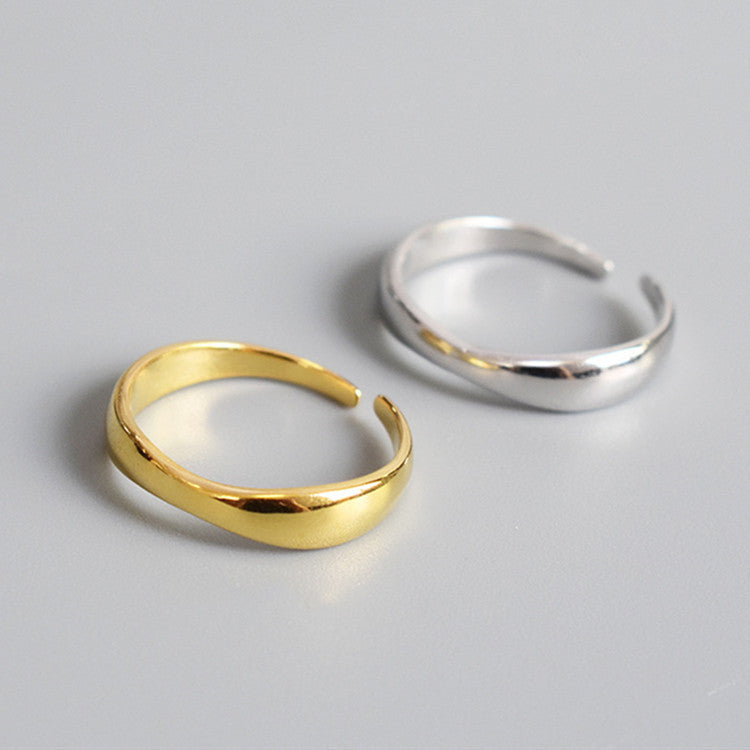 Women's Geometric Irregular Wavy Opening Adjustable Ornament Rings
