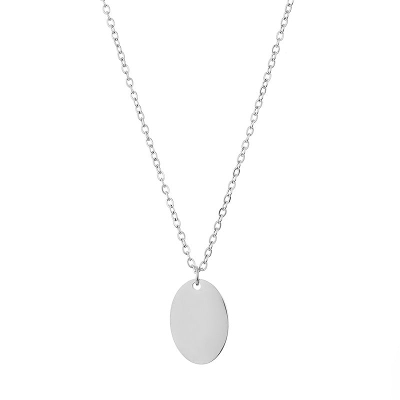 Simple Oval Glossy Female Gold-plated Clavicle Necklaces