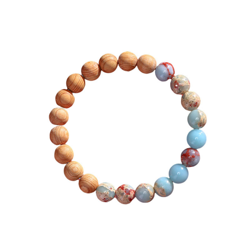 Natural Stone Arborvitae Double Female Pterocarpus Bracelets