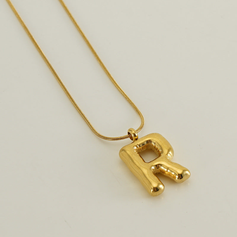 Bubble Letter Snake Bones Chain Titanium Steel Necklaces