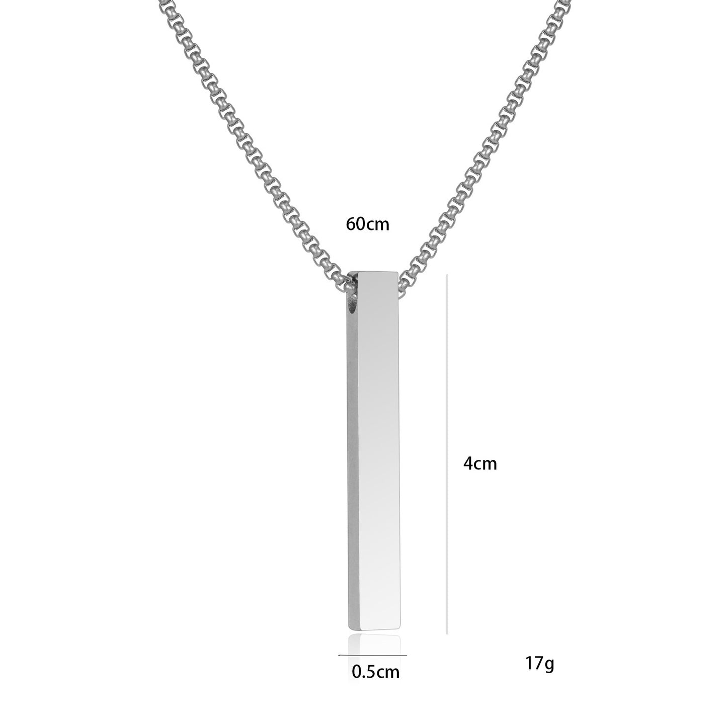 Four-sided Column Inscription Three-color Polished Three-dimensional Necklaces