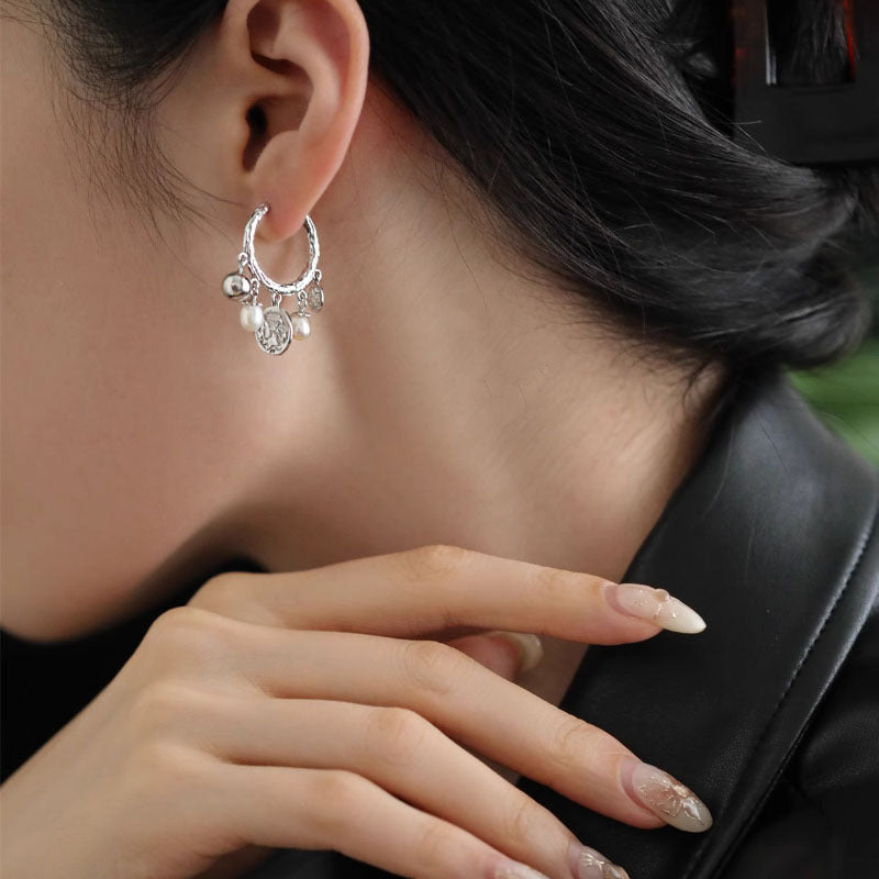 Women's Niche Sier Needle Pearl Tassel Fashion Earrings