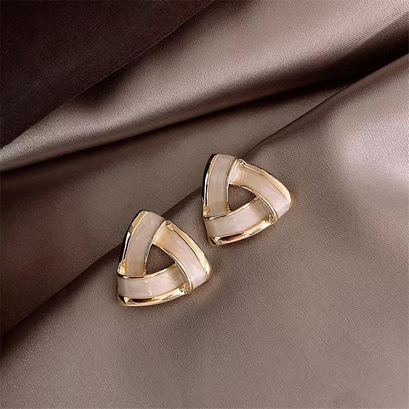 Women's Sier Needle Retro Geometric Metal Design Earrings