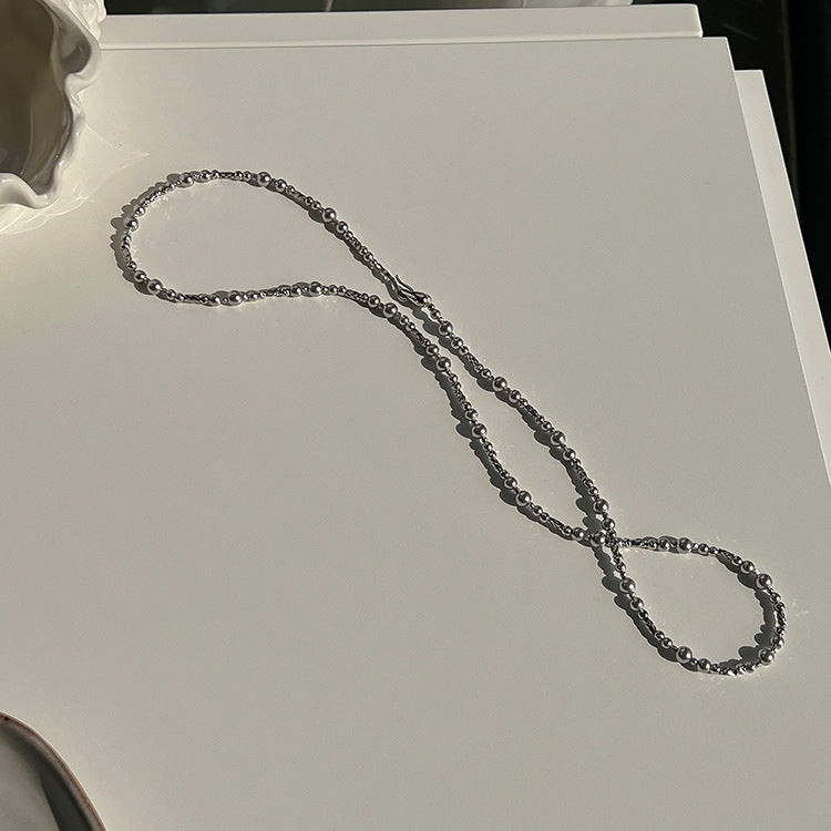 Cool Sier Gray Pearl Cut Flower Light Luxury Necklaces