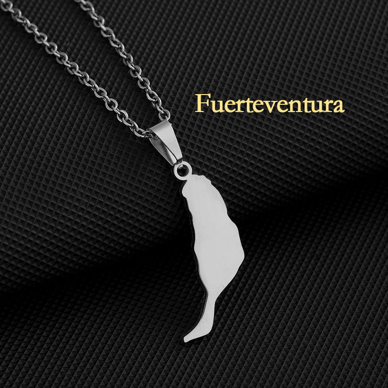 Stainless Steel Spanish Canary Islands Unisex Necklace