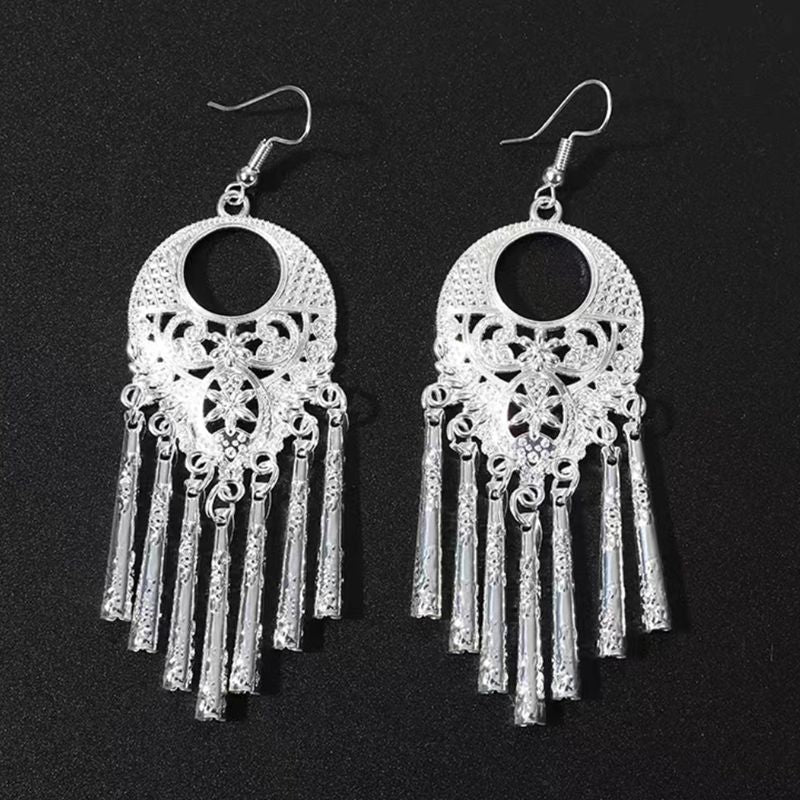 Imitation Miao Sier Ethnic Style Peacock Earrings